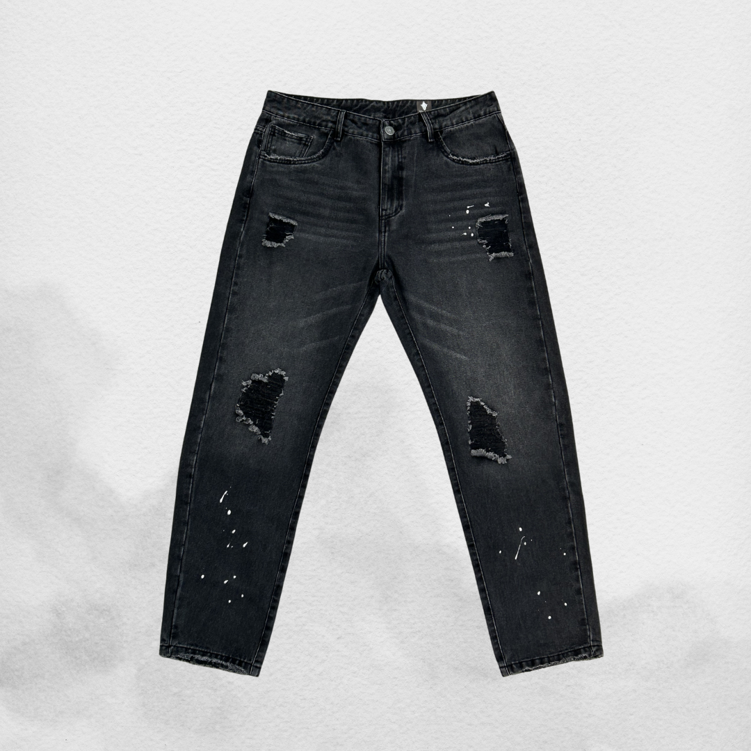 BLACK DESTROYED JEAN