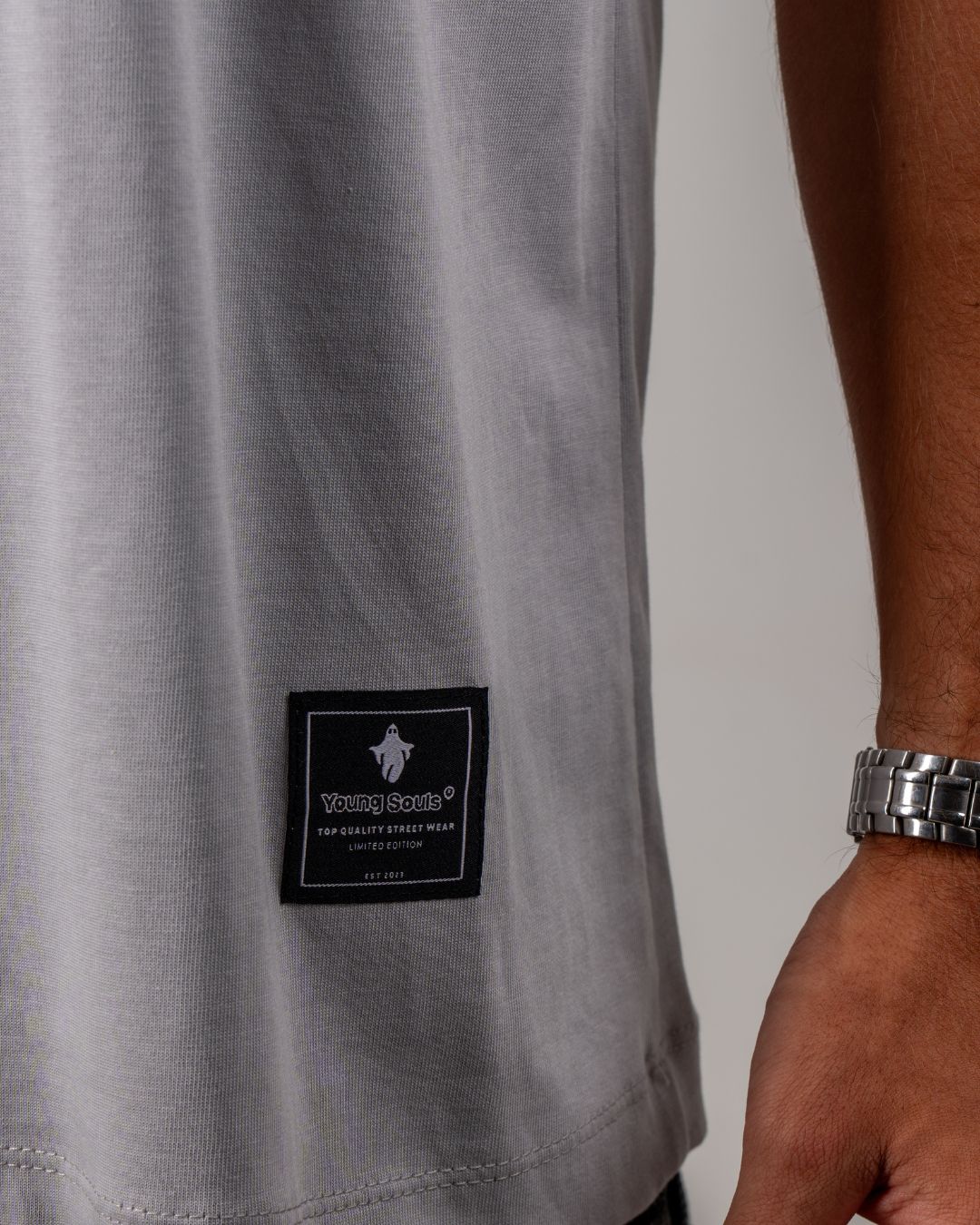 YS ESSENTIAL SLIM TEE — GREY
