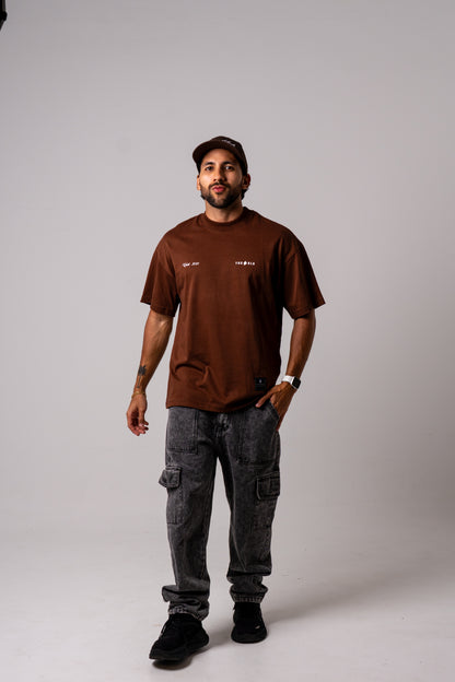 WHAT IF ALL WORKS OUT? T-SHIRT - BROWN