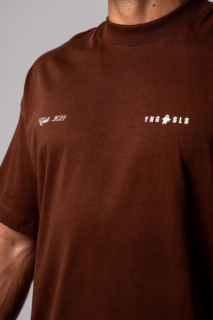 WHAT IF ALL WORKS OUT? T-SHIRT - BROWN