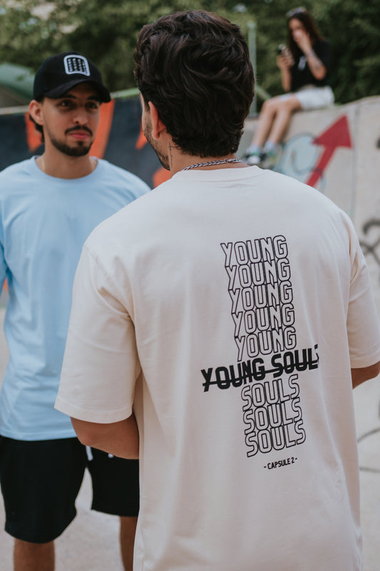 YOUNG SOULS T SHIRT - BEIGE