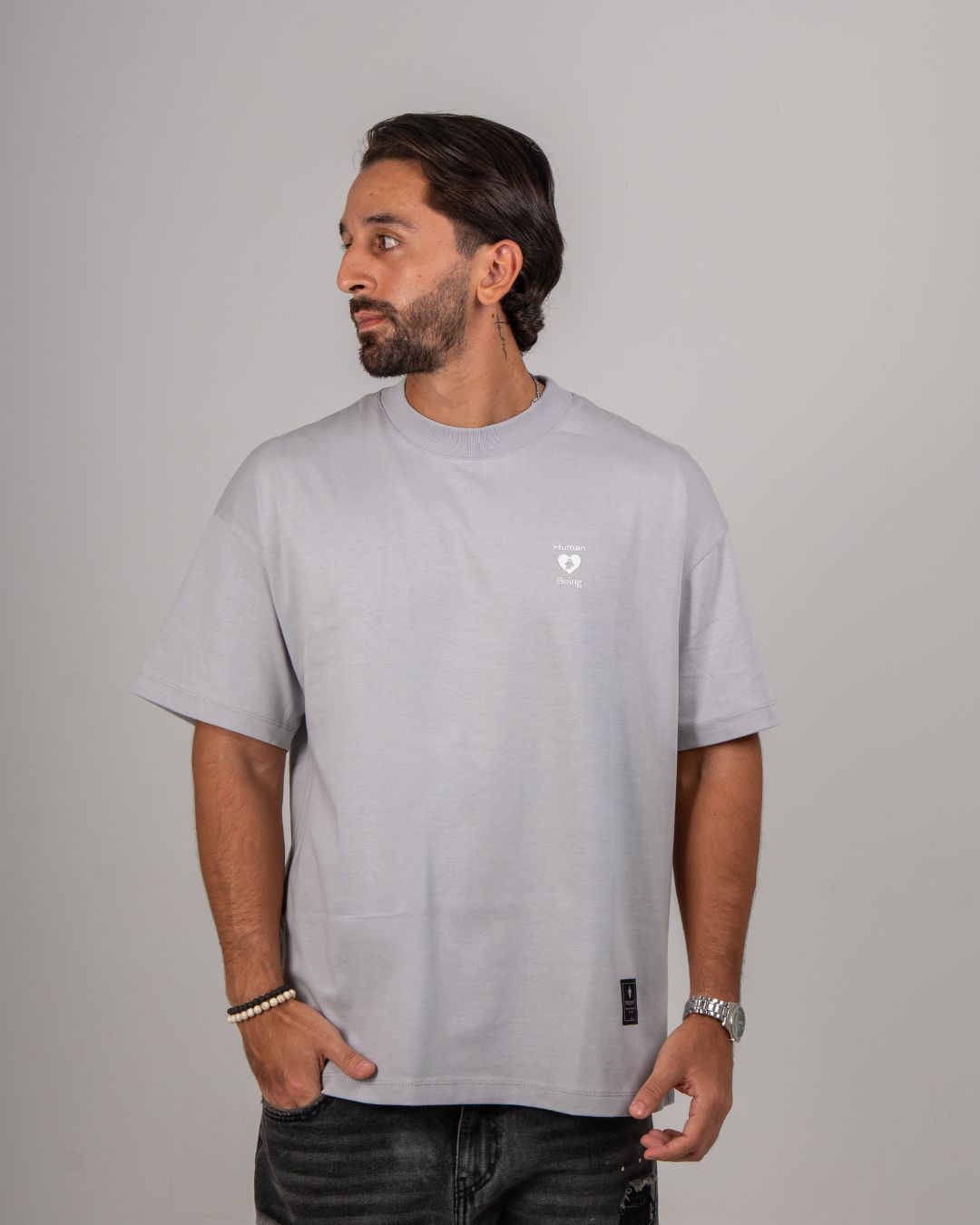 YS HUMAN MADE TEE — GREY